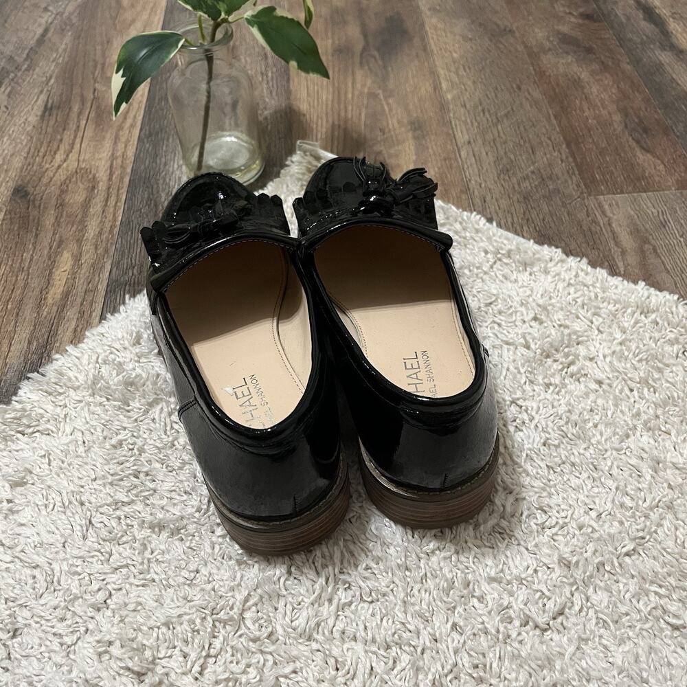 Michael Shannon Size 7 Black Patent Faux Leather Tassel Melodie Loafers - Picture 6 of 8